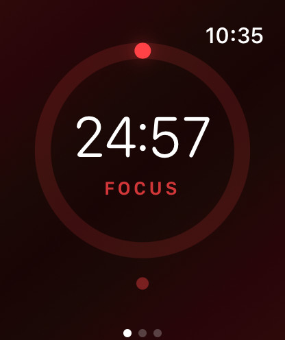 PomoRing focus timer running
