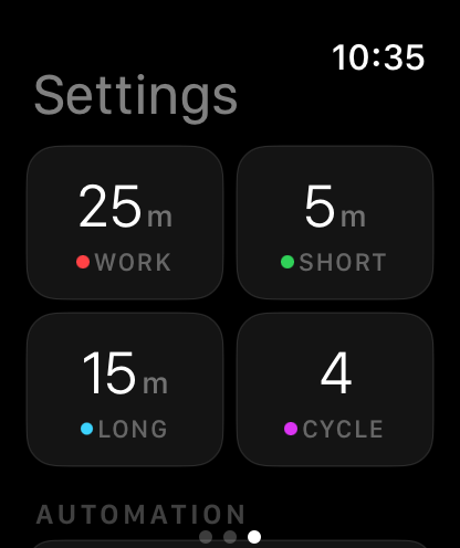 PomoRing customizable settings